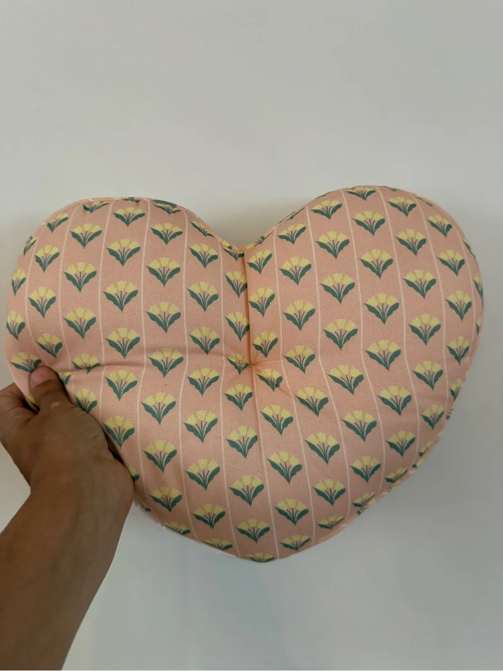 Heart Reversible Mini Decorative Pillow White Soft Pink Flower Floral- Set of 2